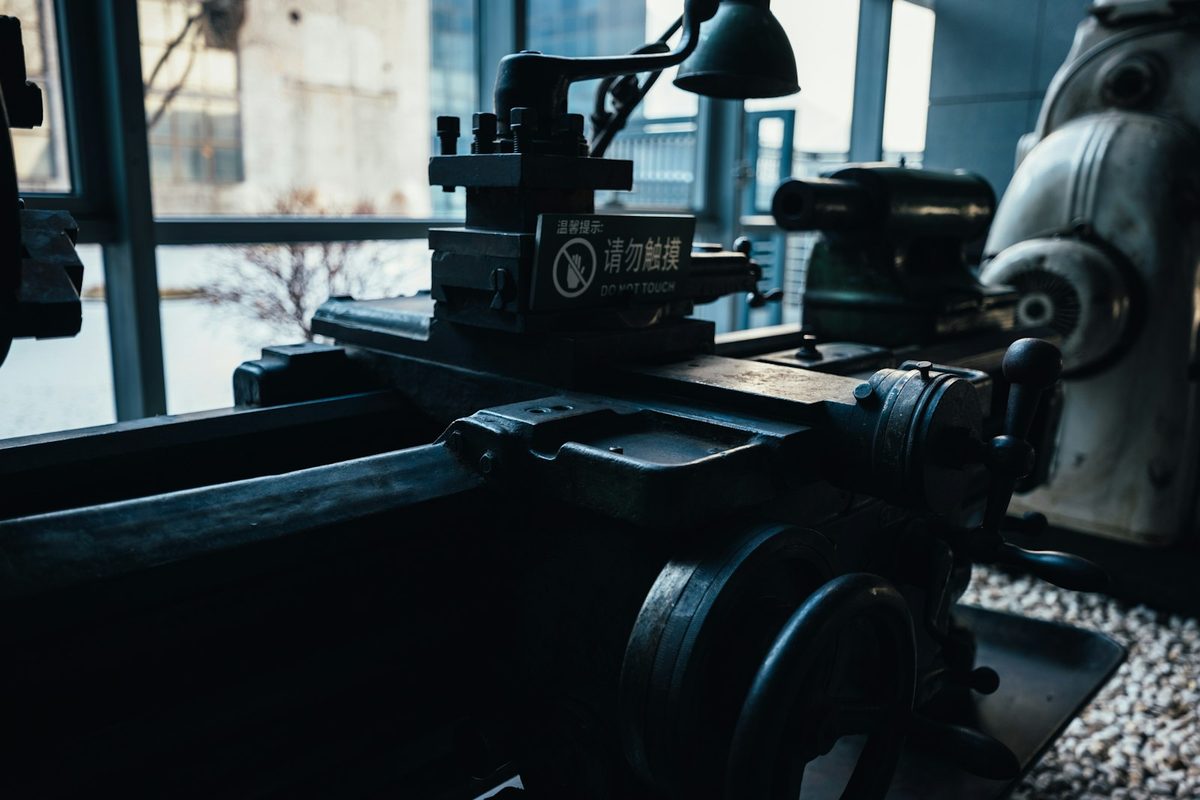 A precision lathe in a workshop
